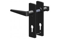 Schwarze PVC-Platte + Griffgarnitur f&uuml;r Schlupft&uuml;r