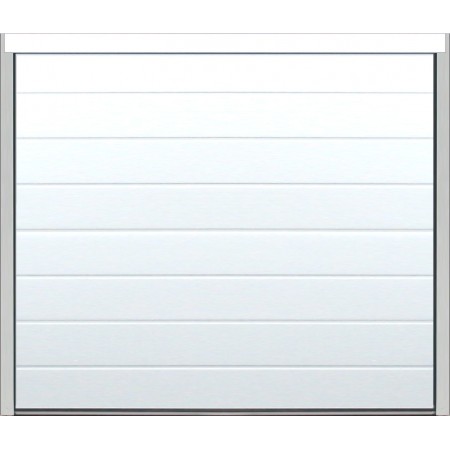 Velocia sectional door - Groove / Woodgrain - White - Motorized