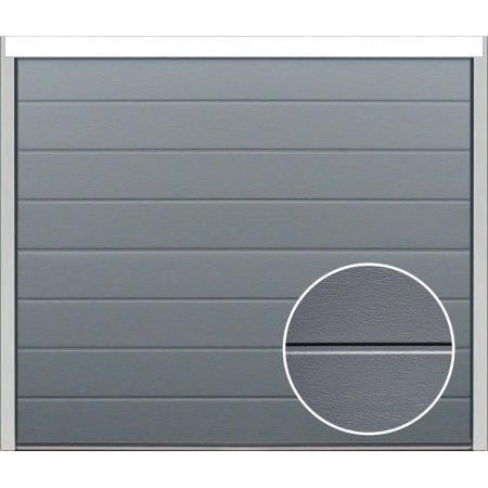 Velocia sectional door - Groove / Woodgrain - Anthracite Grey - Motorized