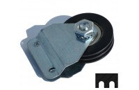Poulie Mobile Nylon Diam&egrave;tre 50mm double gorge + supports