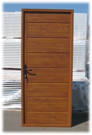 Porte de service isolée 40 mm couleur chêne doré