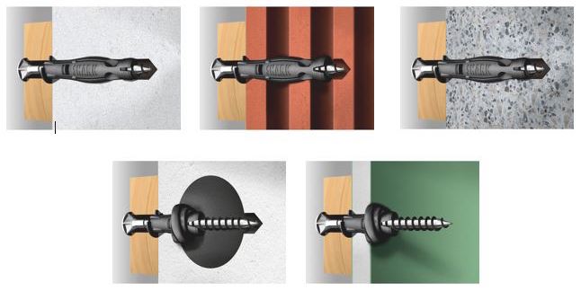 Chevilles multi-matériaux pour accroche mural d'un cache climatisation